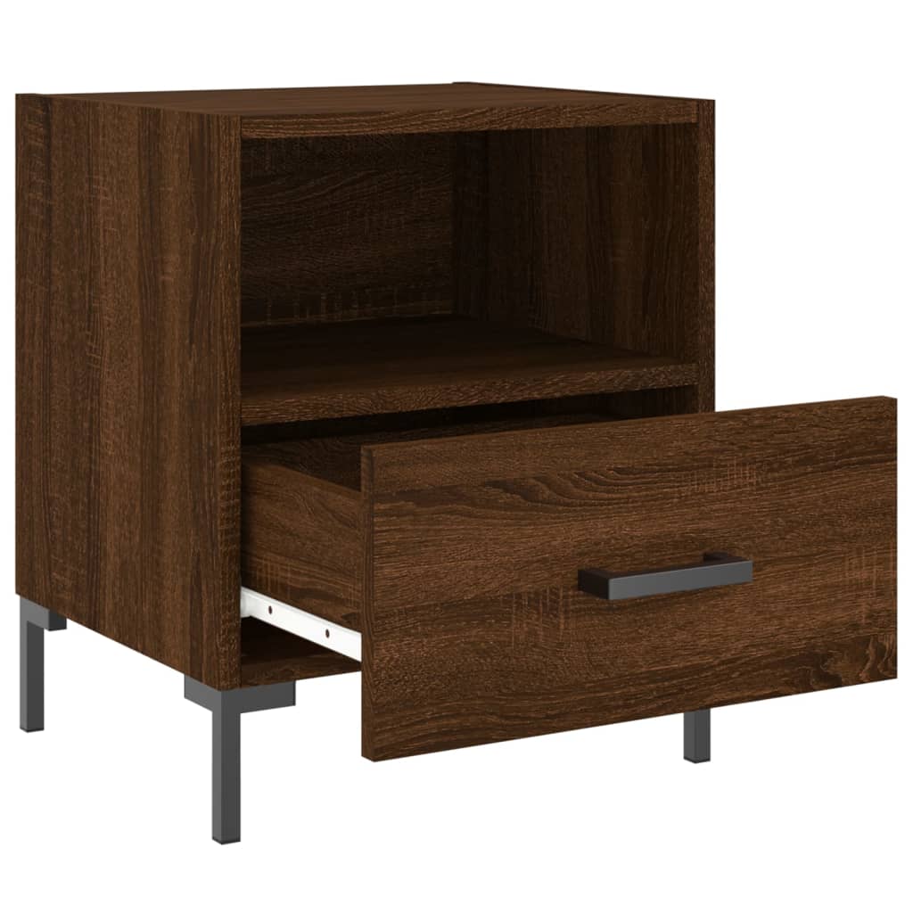 Nachtkastjes 40X35X47,5 Cm Bewerkt Hout Bruin Eikenkleur 2 Bruineiken