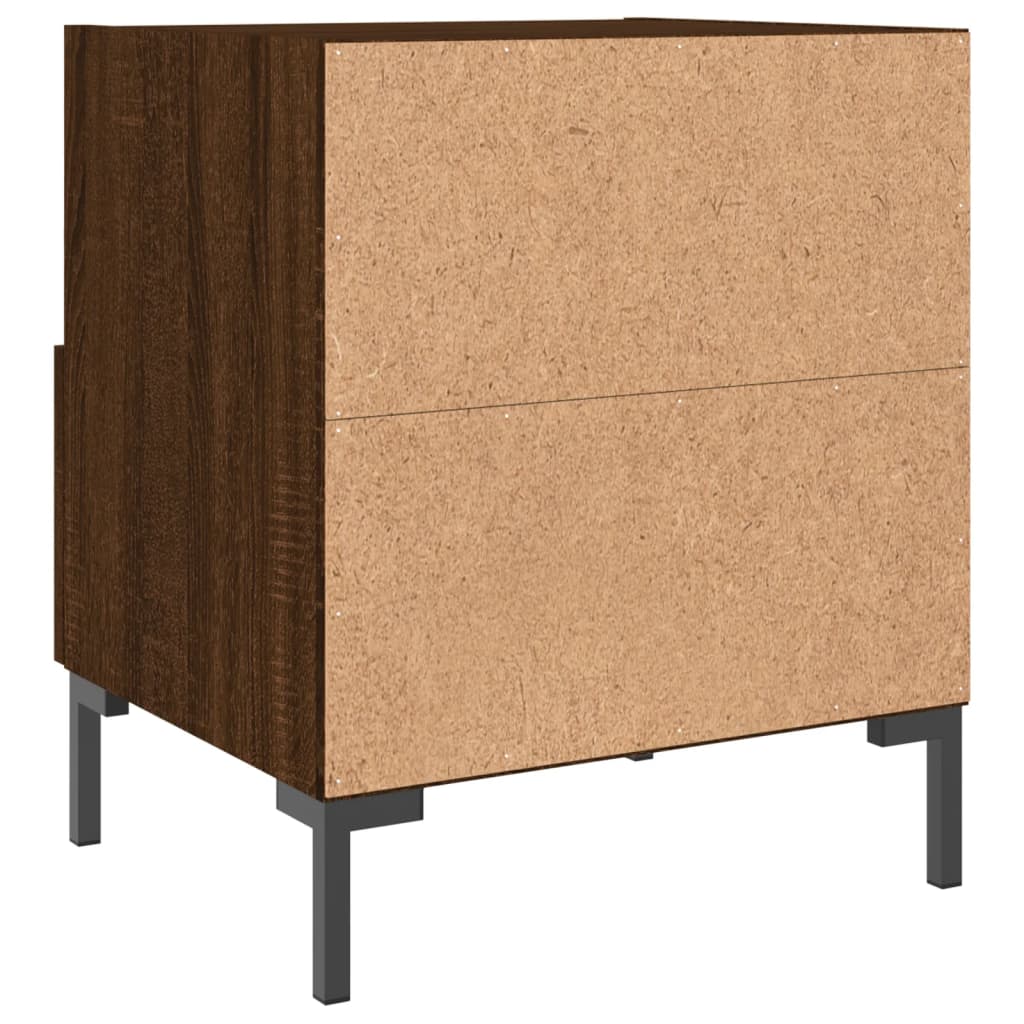 Nachtkastjes 40X35X47,5 Cm Bewerkt Hout Bruin Eikenkleur 2 Bruineiken