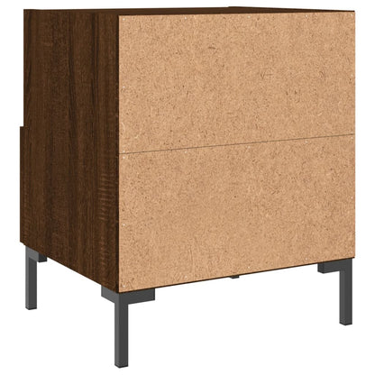 Nachtkastjes 40X35X47,5 Cm Bewerkt Hout Bruin Eikenkleur 2 Bruineiken
