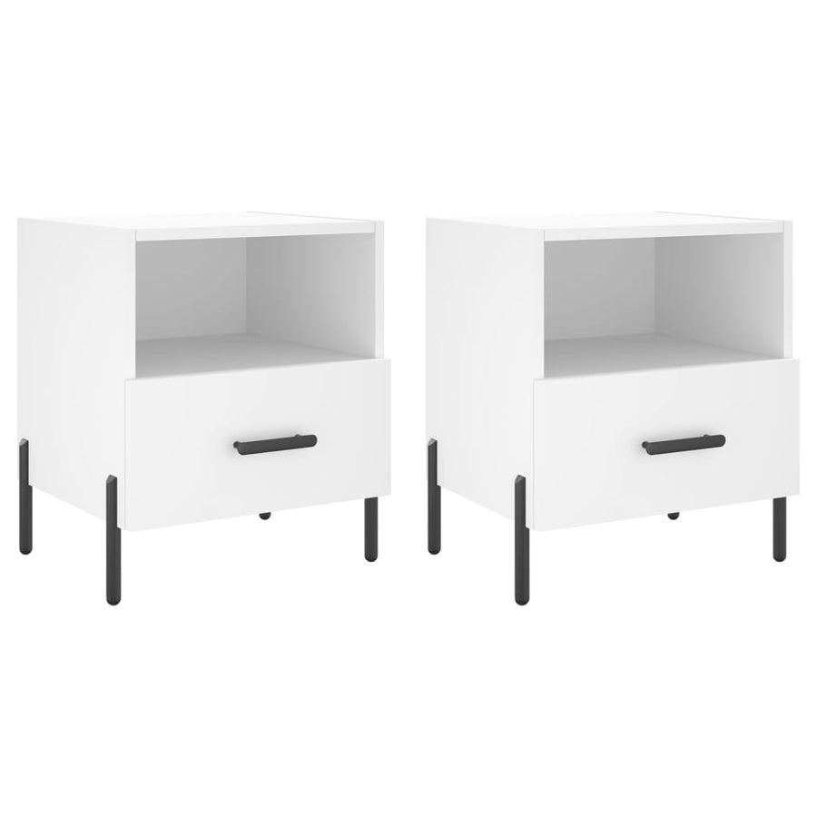 Nachtkastjes 40X35X47,5 Cm Bewerkt Hout 2 Wit
