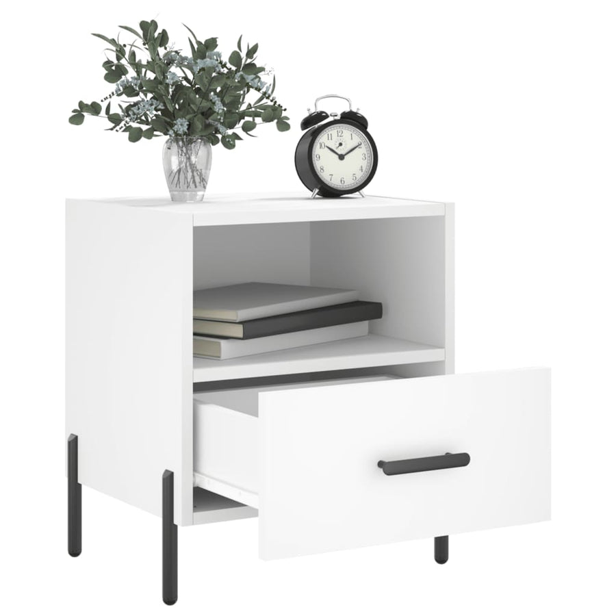 Nachtkastjes 40X35X47,5 Cm Bewerkt Hout 2 Wit