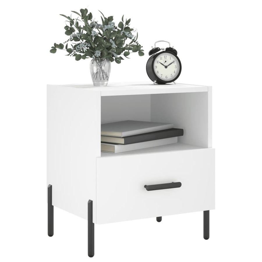 Nachtkastjes 40X35X47,5 Cm Bewerkt Hout 2 Wit