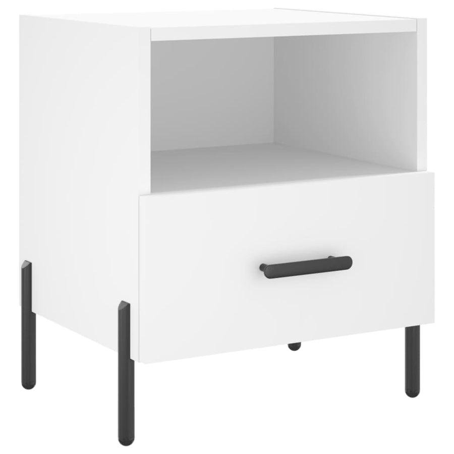 Nachtkastjes 40X35X47,5 Cm Bewerkt Hout 2 Wit