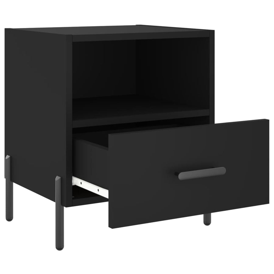 Nachtkastjes 40X35X47,5 Cm Bewerkt Hout 2 Zwart