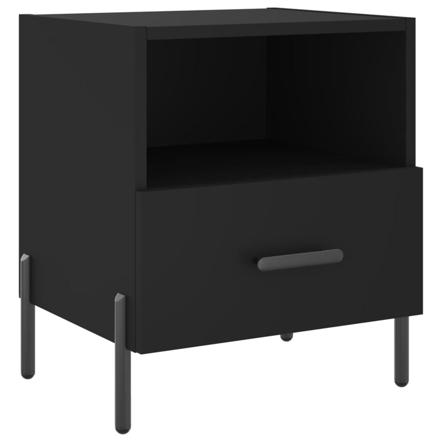 Nachtkastjes 40X35X47,5 Cm Bewerkt Hout 2 Zwart
