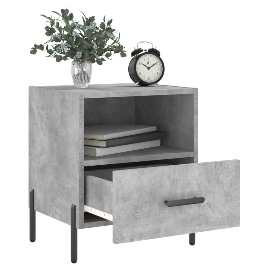 Nachtkastjes 40X35X47,5 Cm Bewerkt Hout 2 Betongrijs