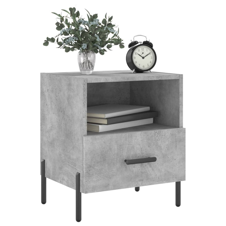 Nachtkastjes 40X35X47,5 Cm Bewerkt Hout 2 Betongrijs