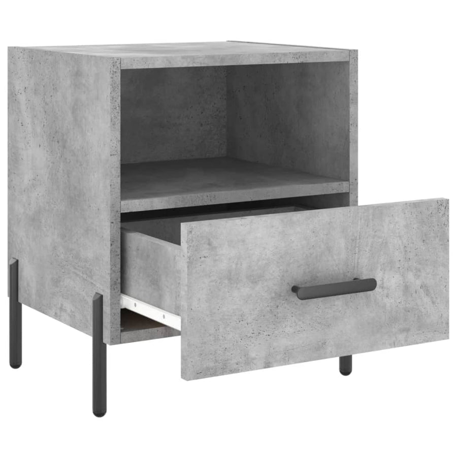 Nachtkastjes 40X35X47,5 Cm Bewerkt Hout 2 Betongrijs