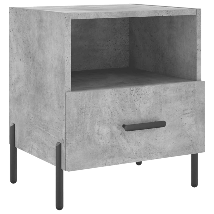 Nachtkastjes 40X35X47,5 Cm Bewerkt Hout 2 Betongrijs