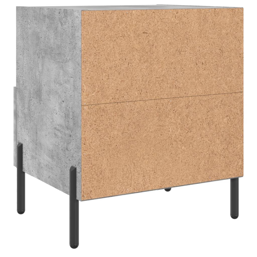 Nachtkastjes 40X35X47,5 Cm Bewerkt Hout 2 Betongrijs