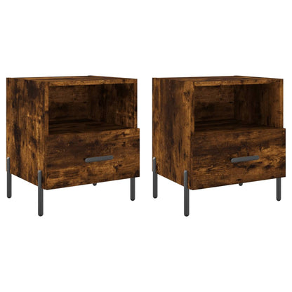Nachtkastjes 40X35X47,5 Cm Bewerkt Hout Kleur 2 Gerookt eiken