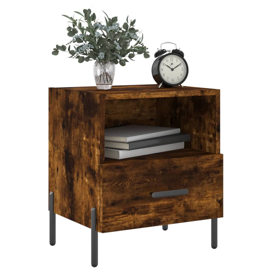 Nachtkastjes 40X35X47,5 Cm Bewerkt Hout Kleur 2 Gerookt eiken