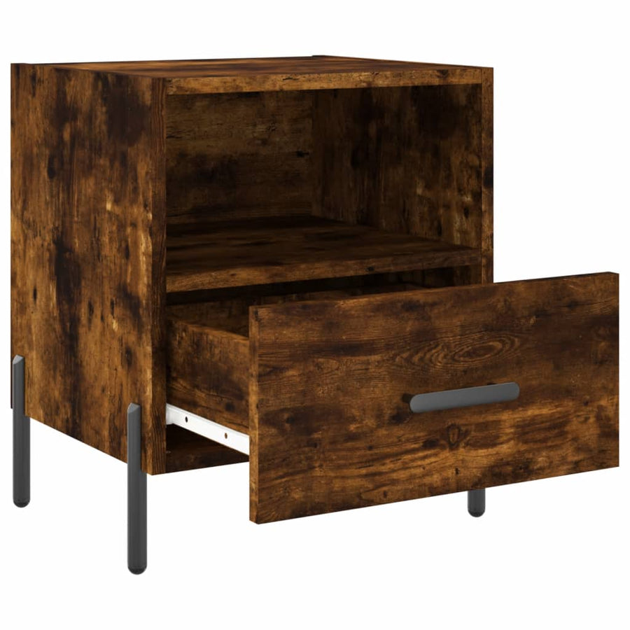Nachtkastjes 40X35X47,5 Cm Bewerkt Hout Kleur 2 Gerookt eiken
