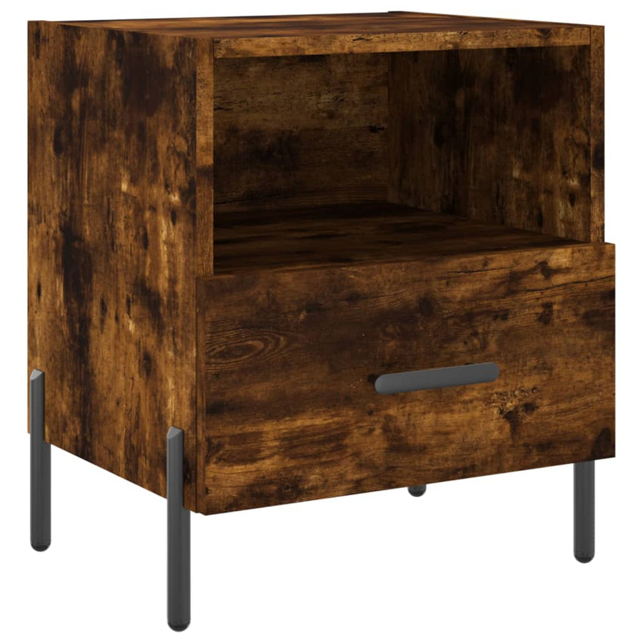 Nachtkastjes 40X35X47,5 Cm Bewerkt Hout Kleur 2 Gerookt eiken
