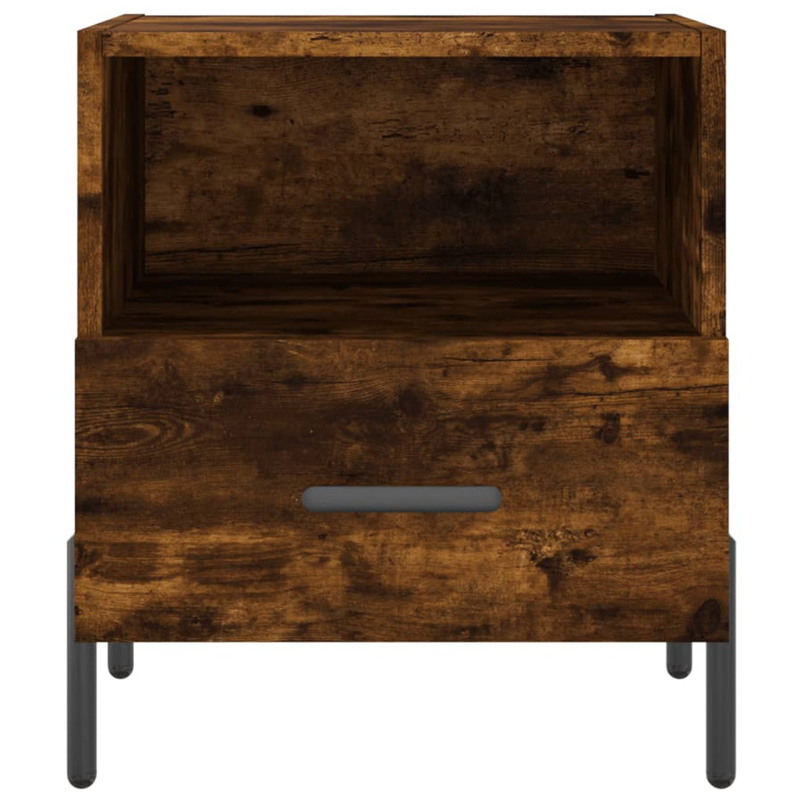 Nachtkastjes 40X35X47,5 Cm Bewerkt Hout Kleur 2 Gerookt eiken