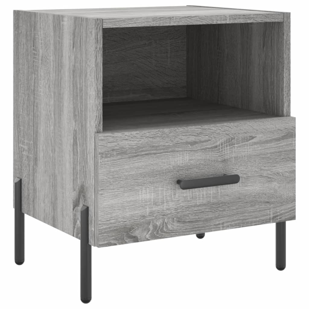 Nachtkastjes 40X35X47,5 Cm Bewerkt Hout Eiken 2 Grijs sonoma