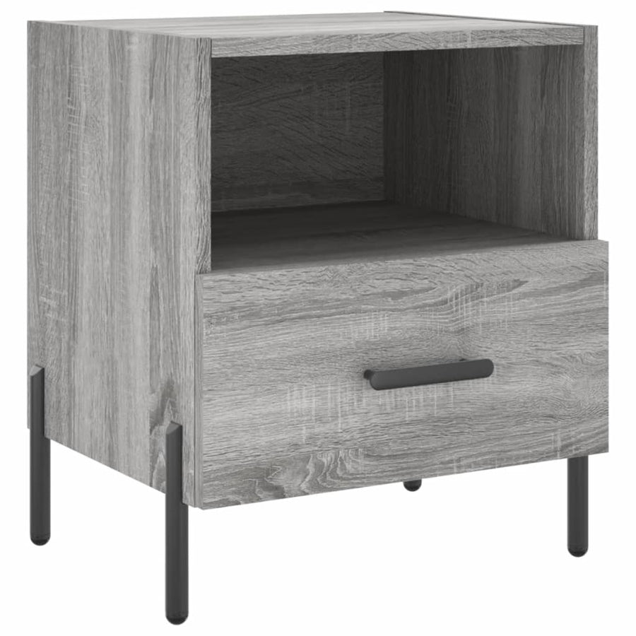 Nachtkastjes 40X35X47,5 Cm Bewerkt Hout Eiken 2 Grijs sonoma