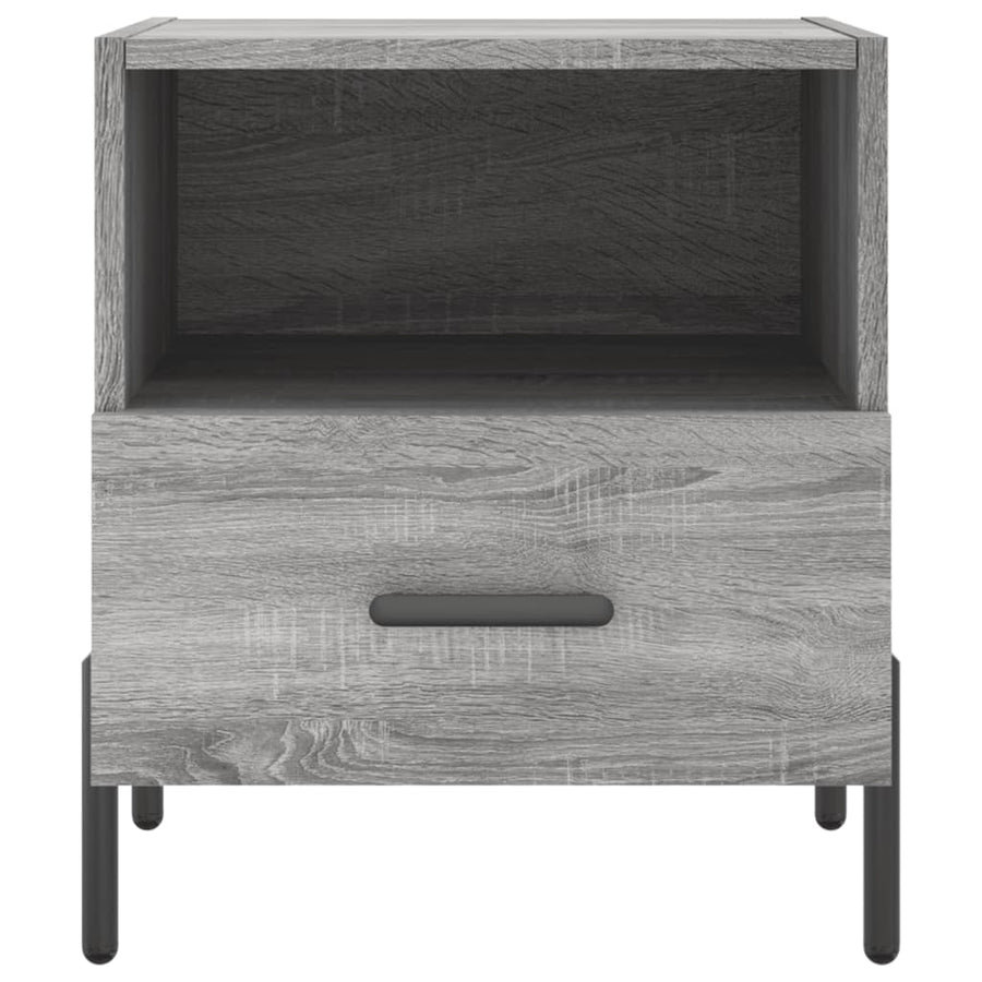 Nachtkastjes 40X35X47,5 Cm Bewerkt Hout Eiken 2 Grijs sonoma