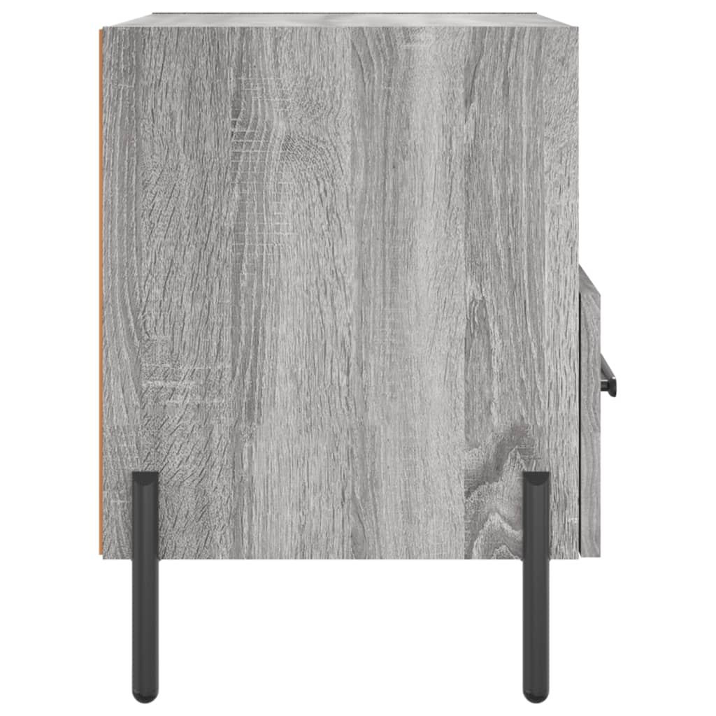 Nachtkastjes 40X35X47,5 Cm Bewerkt Hout Eiken 2 Grijs sonoma