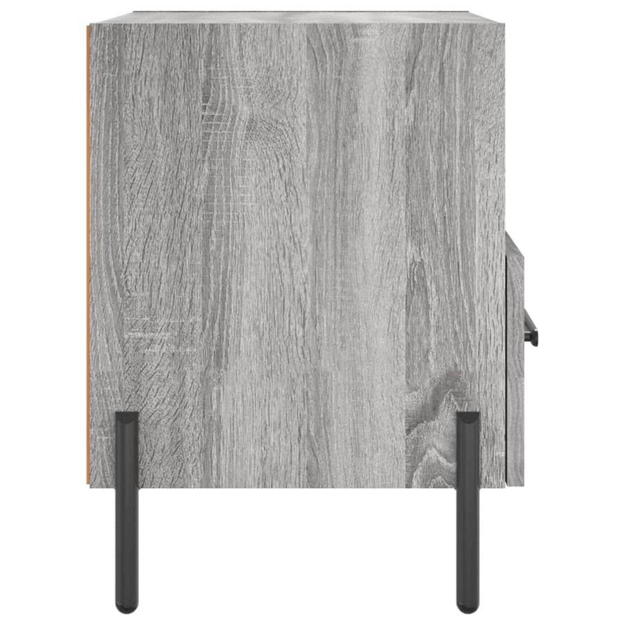 Nachtkastjes 40X35X47,5 Cm Bewerkt Hout Eiken 2 Grijs sonoma
