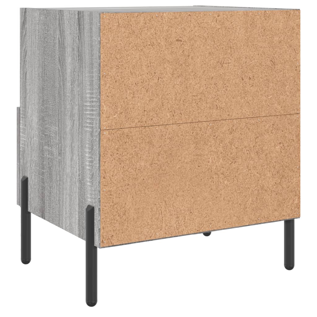 Nachtkastjes 40X35X47,5 Cm Bewerkt Hout Eiken 2 Grijs sonoma