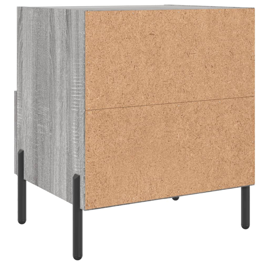 Nachtkastjes 40X35X47,5 Cm Bewerkt Hout Eiken 2 Grijs sonoma