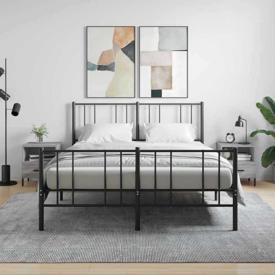 Nachtkastjes 40X35X47,5 Cm Bewerkt Hout Eiken 2 Grijs sonoma