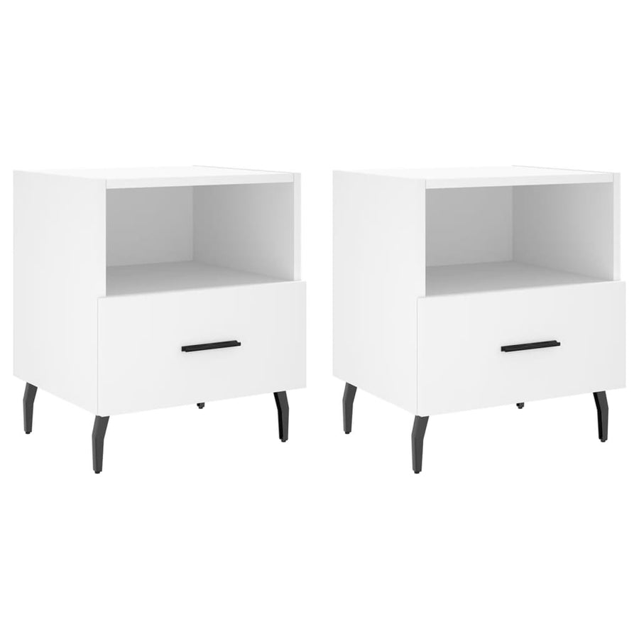 Nachtkastjes 40X35X47,5 Cm Bewerkt Hout 2 Wit
