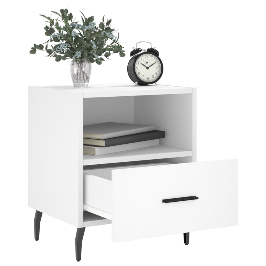 Nachtkastjes 40X35X47,5 Cm Bewerkt Hout 2 Wit