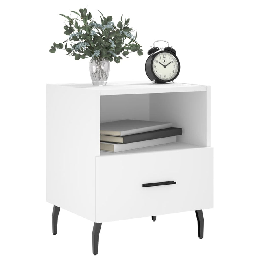 Nachtkastjes 40X35X47,5 Cm Bewerkt Hout 2 Wit