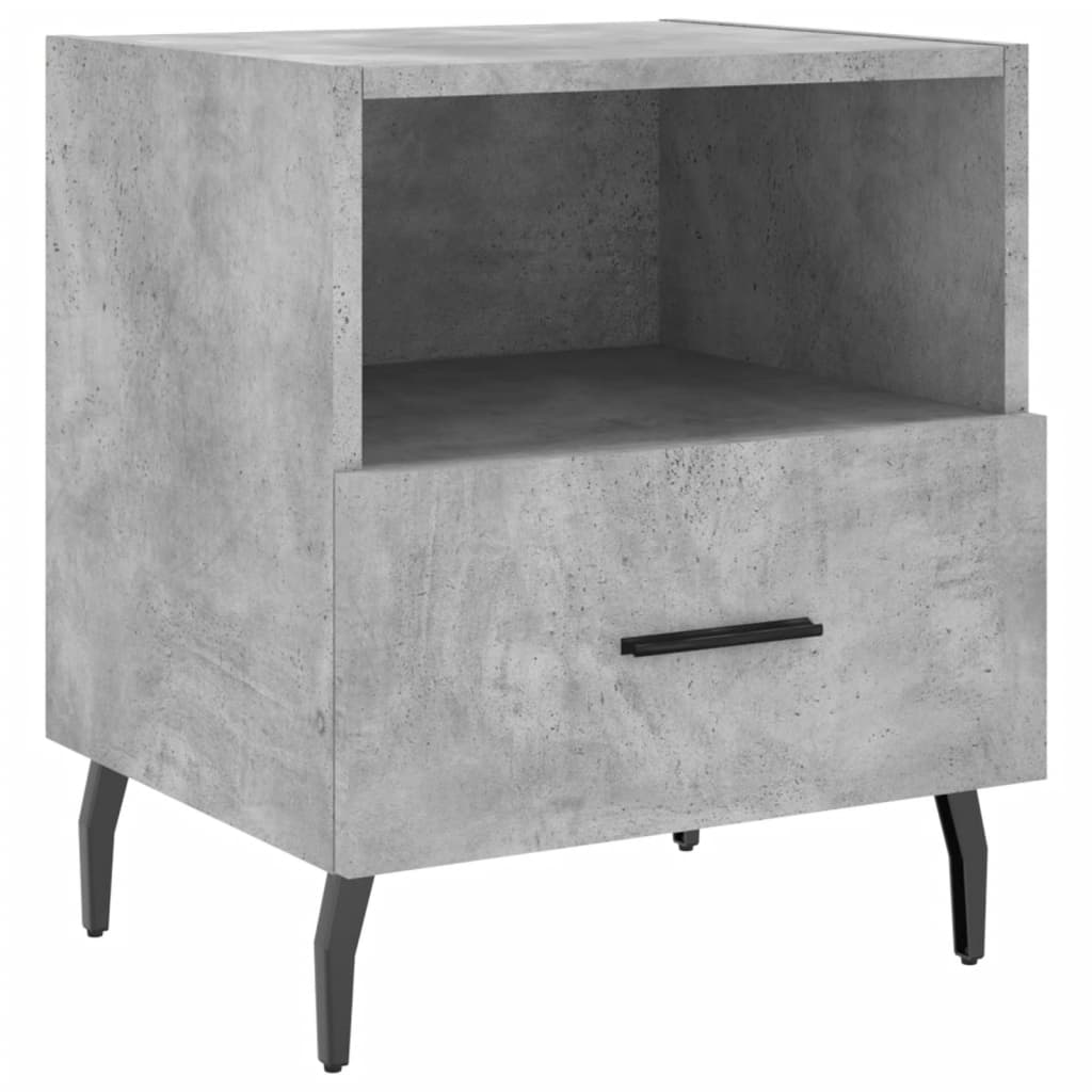 Nachtkastjes 40X35X47,5 Cm Bewerkt Hout 2 Betongrijs