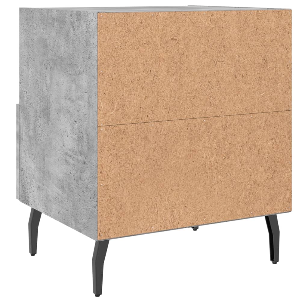 Nachtkastjes 40X35X47,5 Cm Bewerkt Hout 2 Betongrijs