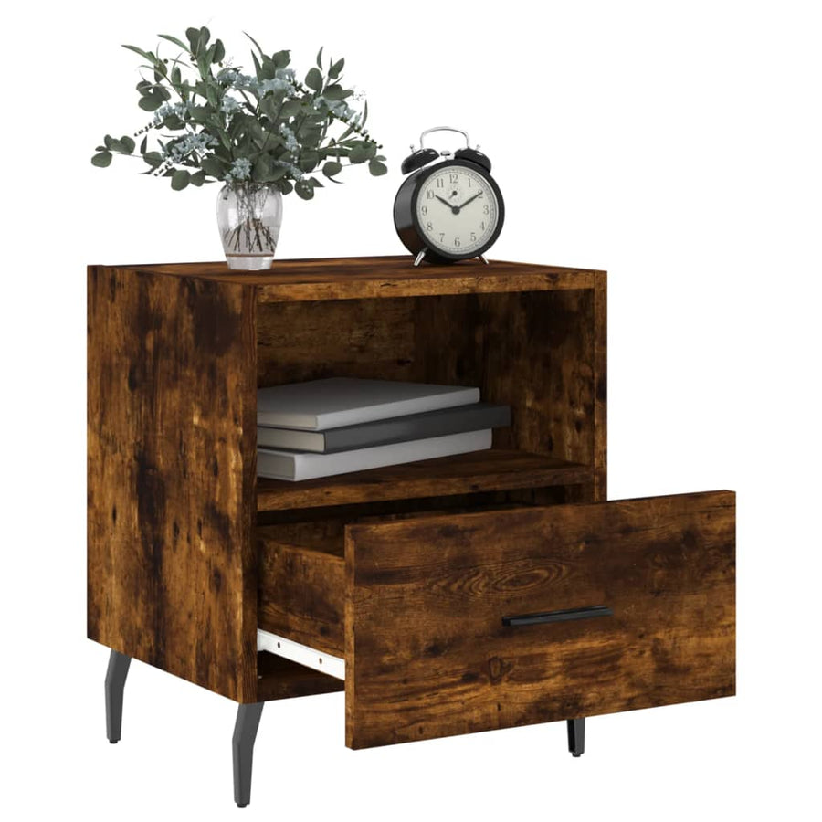 Nachtkastjes 40X35X47,5 Cm Bewerkt Hout Kleur 2 Gerookt eiken
