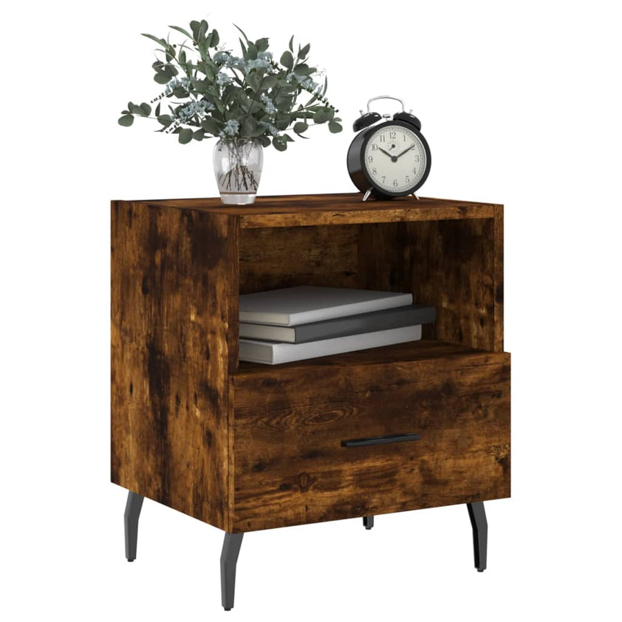 Nachtkastjes 40X35X47,5 Cm Bewerkt Hout Kleur 2 Gerookt eiken