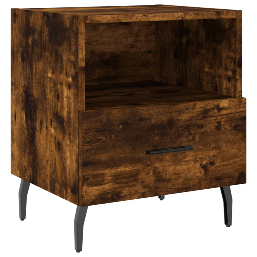 Nachtkastjes 40X35X47,5 Cm Bewerkt Hout Kleur 2 Gerookt eiken