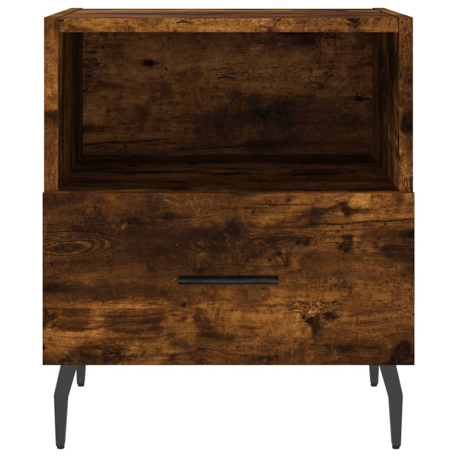 Nachtkastjes 40X35X47,5 Cm Bewerkt Hout Kleur 2 Gerookt eiken