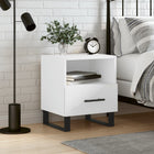 Bedside table 40x35x47.5 cm engineered wood white