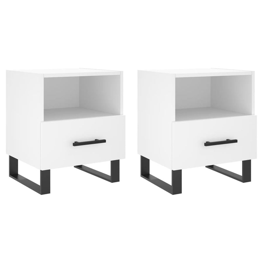 Nachtkastjes 40X35X47,5 Cm Bewerkt Hout 2 Wit