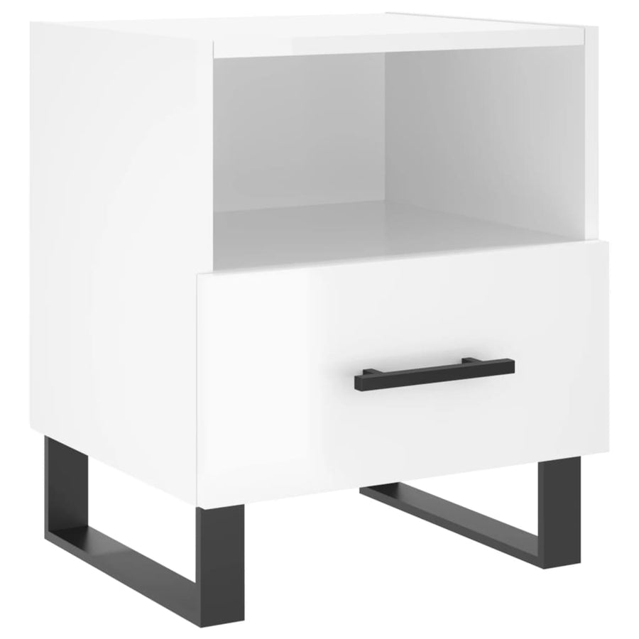 Nachtkastjes 2 st 40x35x47,5 cm bewerkt hout hoogglans wit 2 Hoogglans wit
