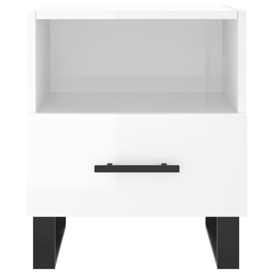 Nachtkastjes 2 st 40x35x47,5 cm bewerkt hout hoogglans wit 2 Hoogglans wit