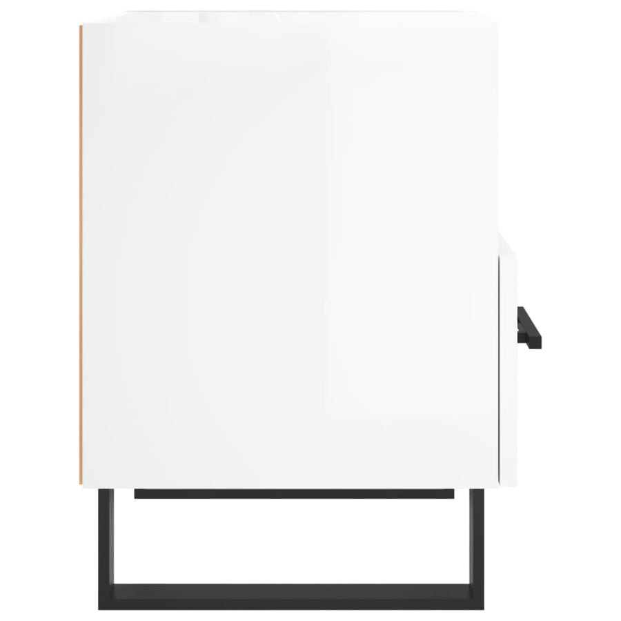 Nachtkastjes 2 st 40x35x47,5 cm bewerkt hout hoogglans wit 2 Hoogglans wit