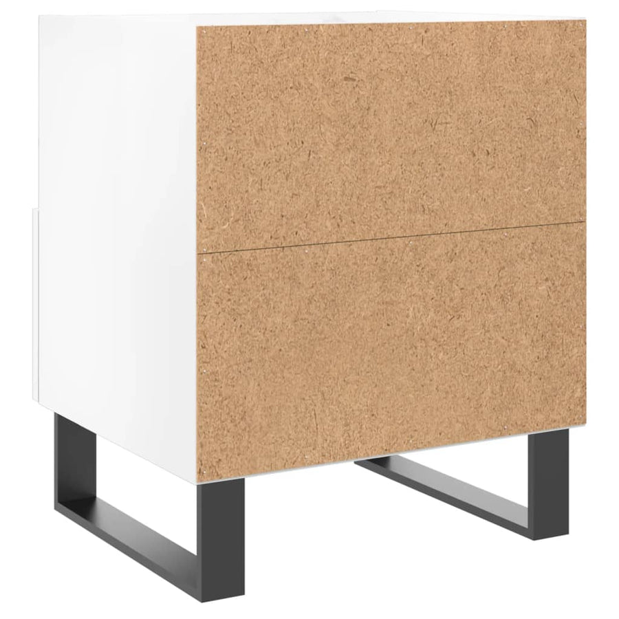 Nachtkastjes 2 st 40x35x47,5 cm bewerkt hout hoogglans wit 2 Hoogglans wit