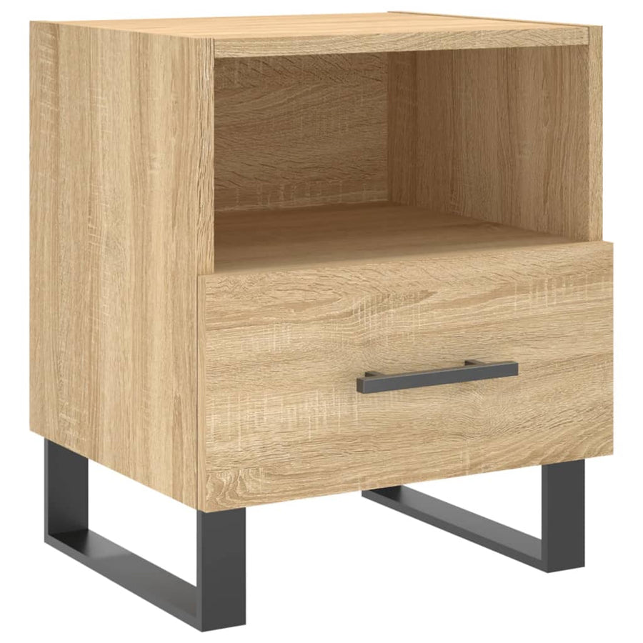 Nachtkastje 40X35X47,5 Cm Bewerkt Hout Kleurig 1 Sonoma eiken
