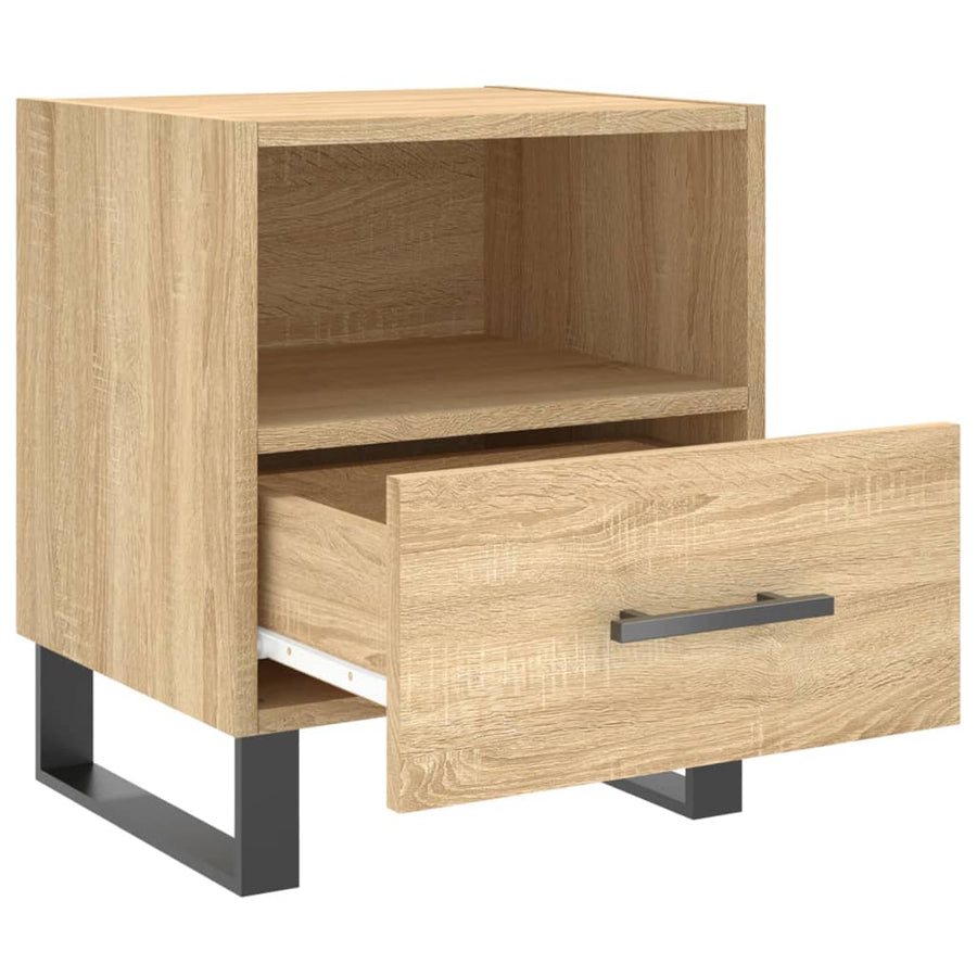 Nachtkastje 40X35X47,5 Cm Bewerkt Hout Kleurig 1 Sonoma eiken