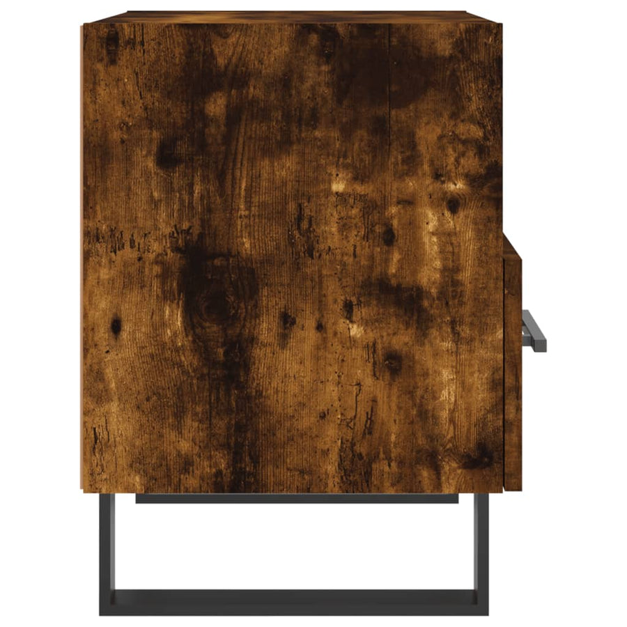 Nachtkastje 40X35X47,5 Cm Bewerkt Hout Kleurig 1 Gerookt eiken