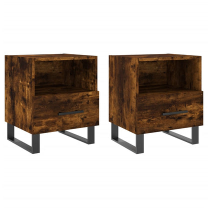 Nachtkastjes 40X35X47,5 Cm Bewerkt Hout Kleur 2 Gerookt eiken
