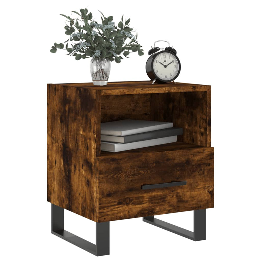 Nachtkastjes 40X35X47,5 Cm Bewerkt Hout Kleur 2 Gerookt eiken