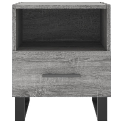 Nachtkastje 40X35X47,5 Cm Bewerkt Hout Eikenkleur 1 Grijs sonoma