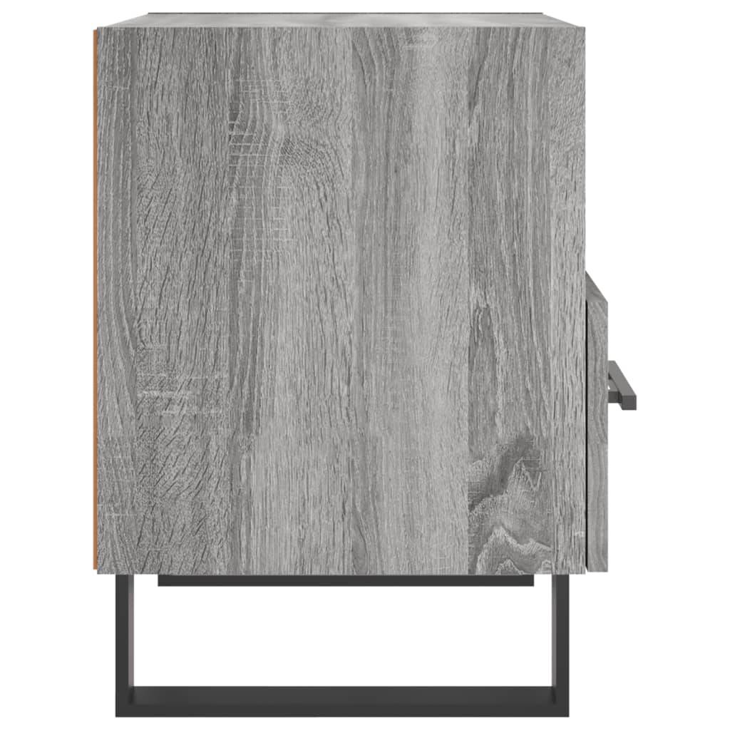 Nachtkastje 40X35X47,5 Cm Bewerkt Hout Eikenkleur 1 Grijs sonoma