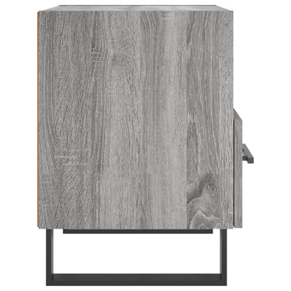 Nachtkastje 40X35X47,5 Cm Bewerkt Hout Eikenkleur 1 Grijs sonoma